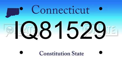 IQ81529 Connecticut License Plate