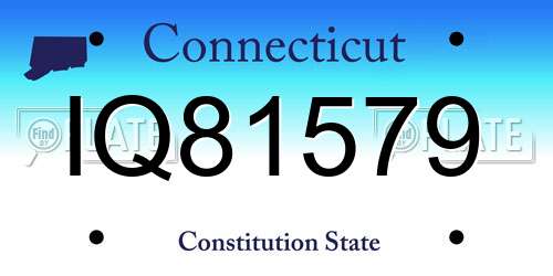 IQ81579 Connecticut License Plate