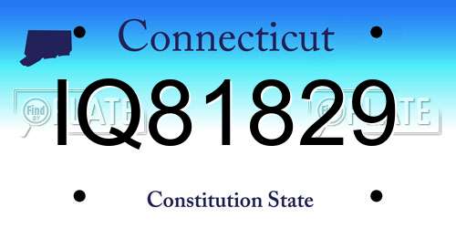 IQ81829 Connecticut License Plate