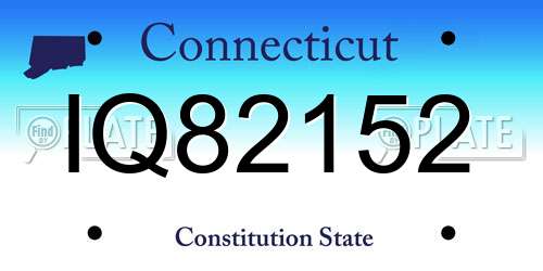 IQ82152 Connecticut License Plate