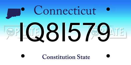 IQ8I579 Connecticut License Plate