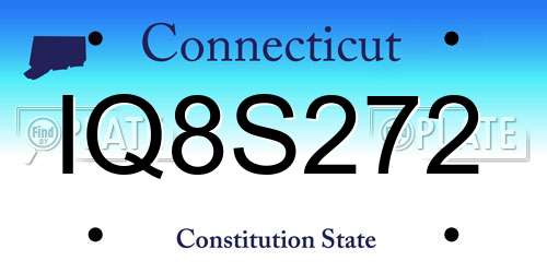 IQ8S272 Connecticut License Plate