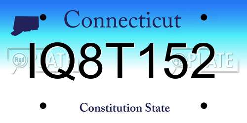 IQ8T152 Connecticut License Plate