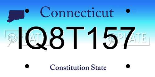 IQ8T157 Connecticut License Plate