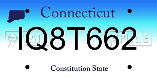 IQ8T662 Connecticut License Plate