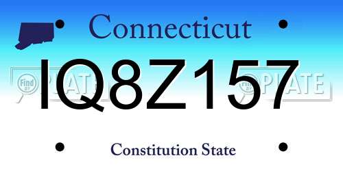 IQ8Z157 Connecticut License Plate