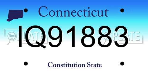 IQ91883 Connecticut License Plate