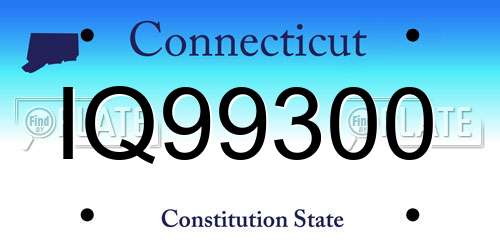 IQ99300 Connecticut License Plate