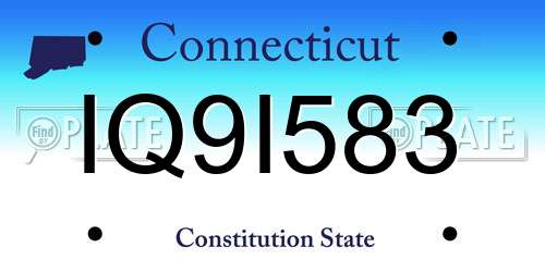 IQ9I583 Connecticut License Plate