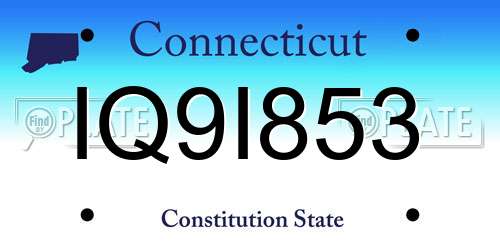 IQ9I853 Connecticut License Plate