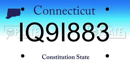 IQ9I883 Connecticut License Plate