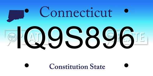 IQ9S896 Connecticut License Plate