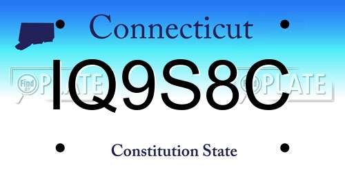 IQ9S8C Connecticut License Plate
