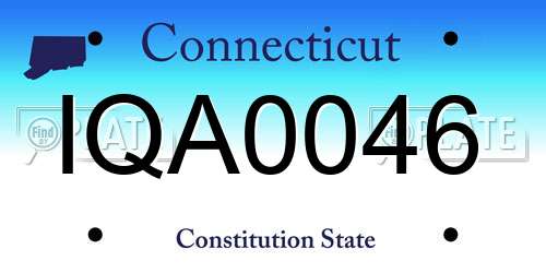 IQA0046 Connecticut License Plate