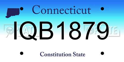 IQB1879 Connecticut License Plate