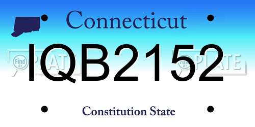 IQB2152 Connecticut License Plate