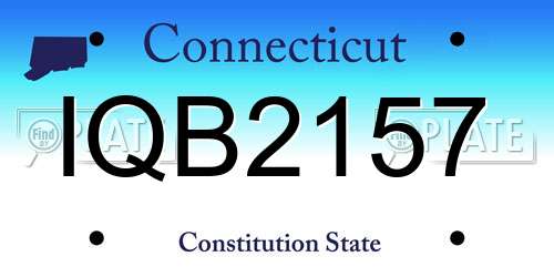 IQB2157 Connecticut License Plate