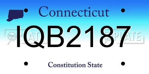 IQB2187 Connecticut License Plate