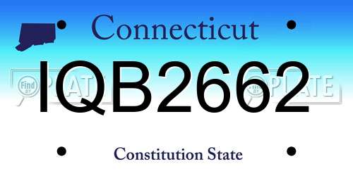 IQB2662 Connecticut License Plate