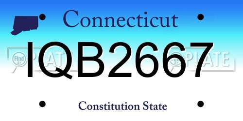 IQB2667 Connecticut License Plate