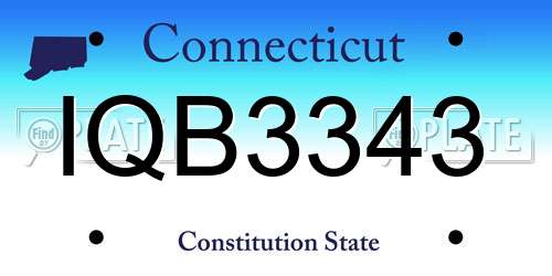 IQB3343 Connecticut License Plate
