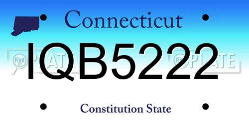 IQB5222 Connecticut License Plate