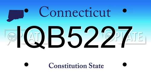 IQB5227 Connecticut License Plate