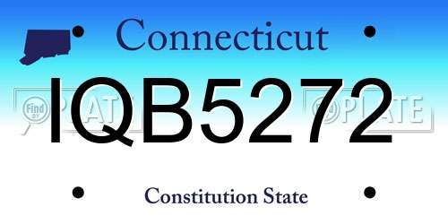 IQB5272 Connecticut License Plate