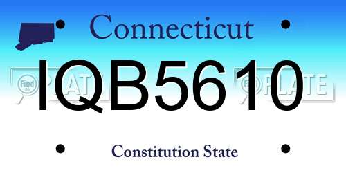 IQB5610 Connecticut License Plate