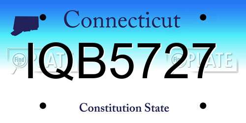 IQB5727 Connecticut License Plate