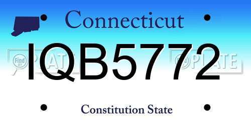 IQB5772 Connecticut License Plate