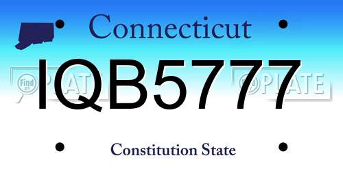 IQB5777 Connecticut License Plate