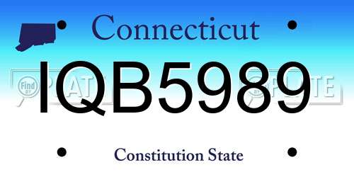 IQB5989 Connecticut License Plate