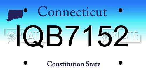 IQB7152 Connecticut License Plate