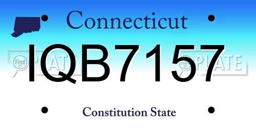 IQB7157 Connecticut License Plate