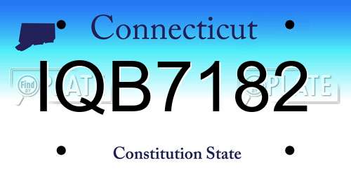 IQB7182 Connecticut License Plate