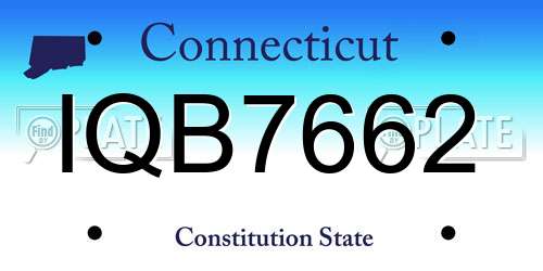 IQB7662 Connecticut License Plate