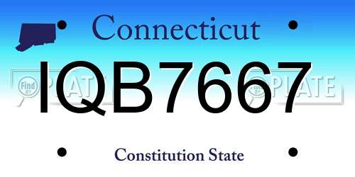 IQB7667 Connecticut License Plate