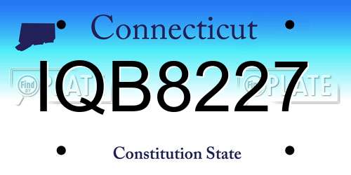IQB8227 Connecticut License Plate
