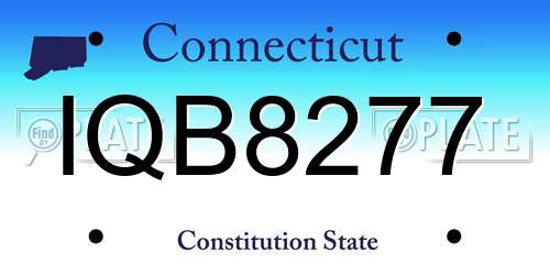 IQB8277 Connecticut License Plate