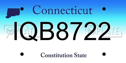 IQB8722 Connecticut License Plate
