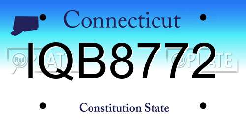 IQB8772 Connecticut License Plate
