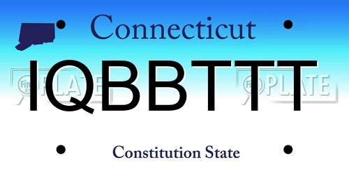 IQBBTTT Connecticut License Plate