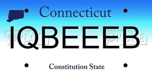 IQBEEEB Connecticut License Plate