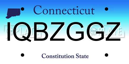 IQBZGGZ Connecticut License Plate
