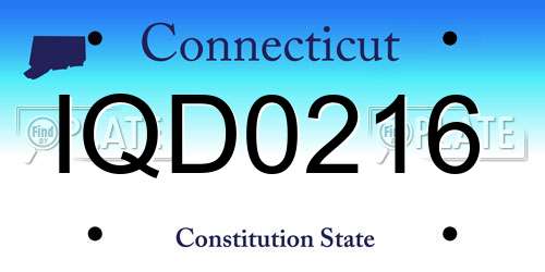 IQD0216 Connecticut License Plate