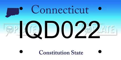 IQD022 Connecticut License Plate