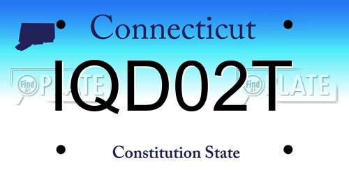 IQD02T Connecticut License Plate