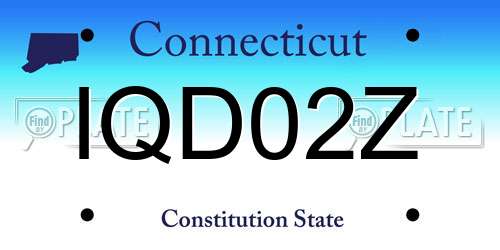IQD02Z Connecticut License Plate