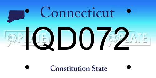 IQD072 Connecticut License Plate